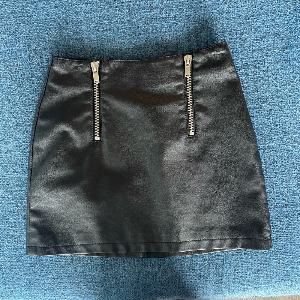 Black leather skirt